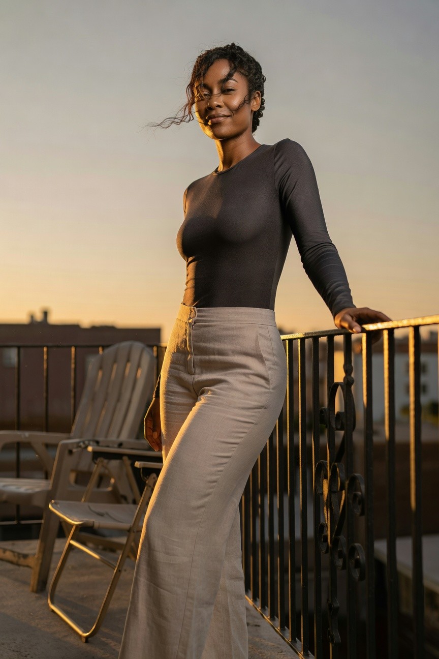 Bodysuit And Wide Leg Pants