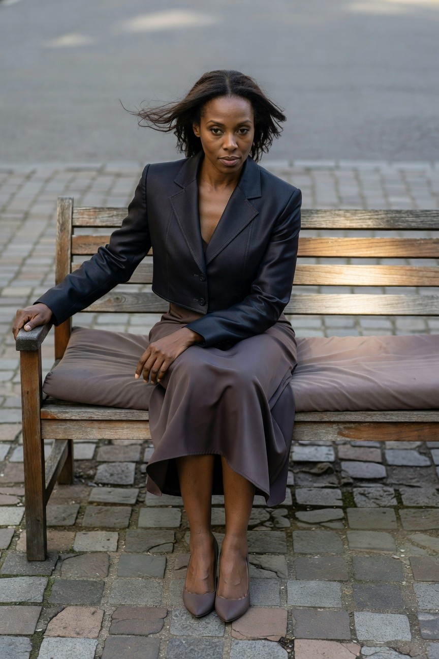 Cropped Blazer And Midi Skirt