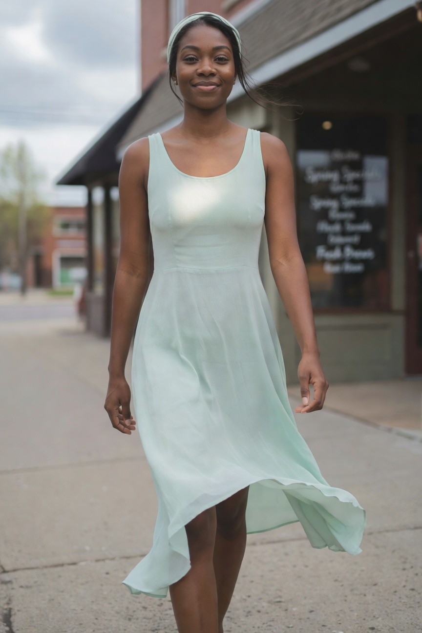 Mint Green Sleeveless Dress