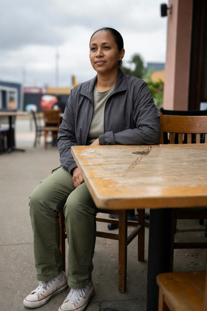 Gray Jacket With Green Pants And Sneakers