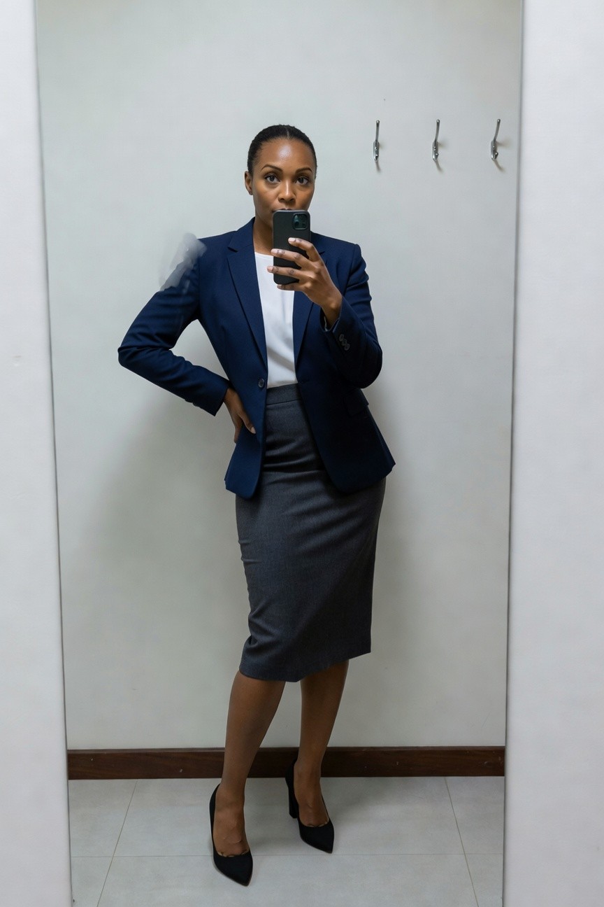 Navy Blazer And Pencil Skirt