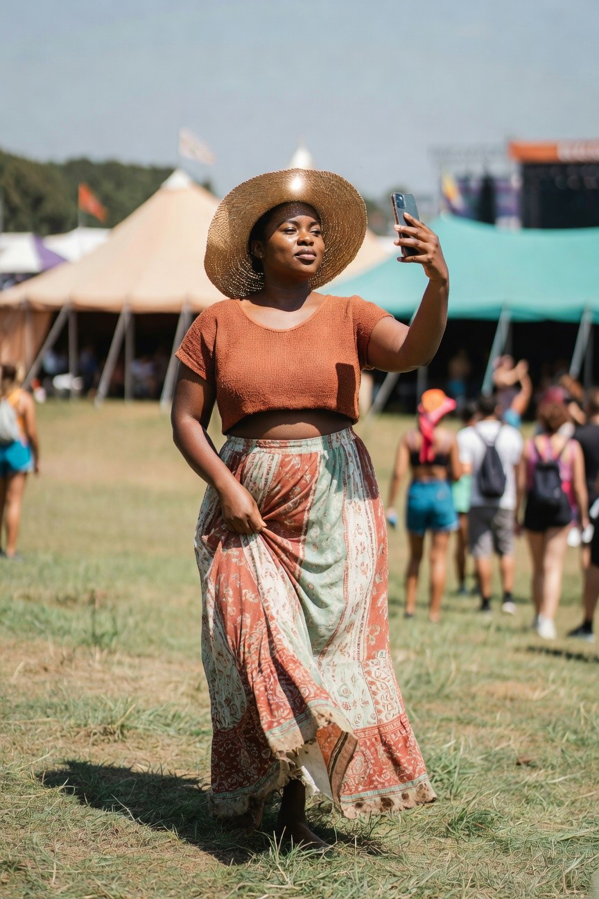 Knit Crop Top With Wrap Skirt