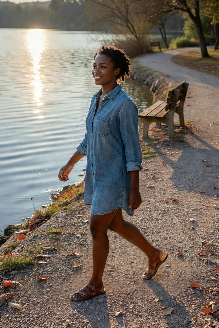 Denim Shirt Dress Look