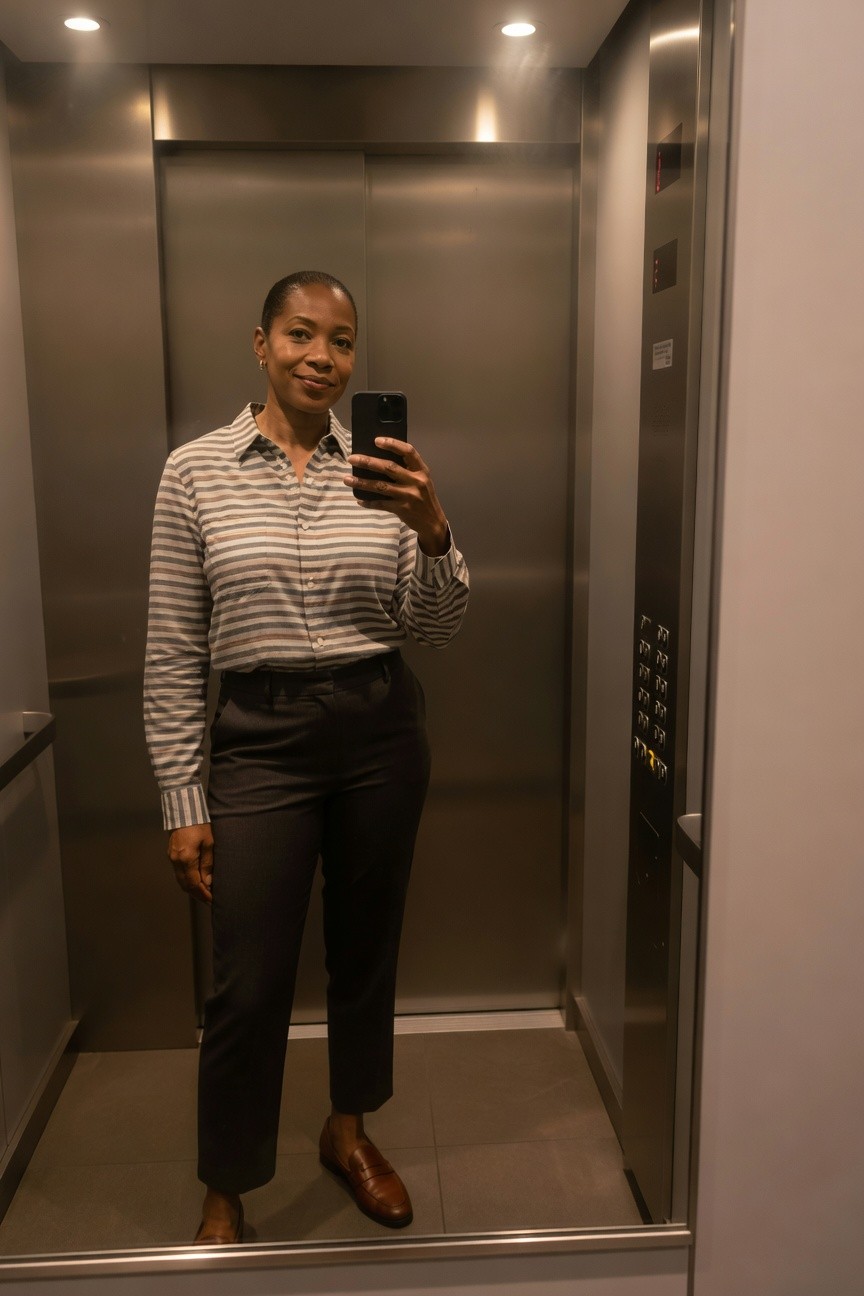 Striped Shirt And Tailored Pants