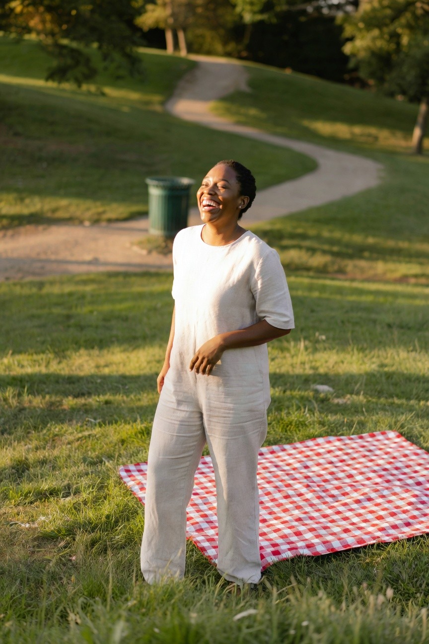 White Linen Top And Pants Combination