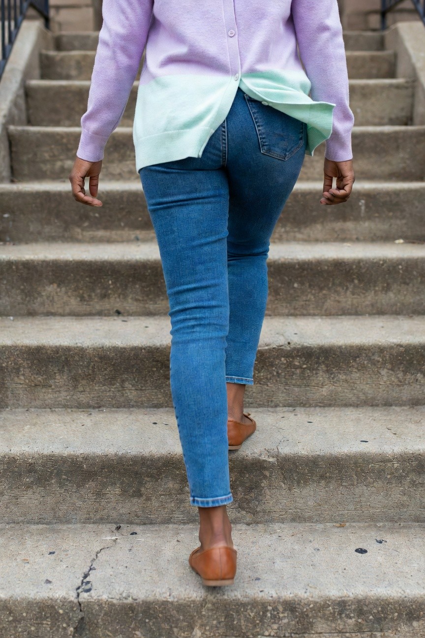 Pastel Cardigan With Slim Jeans