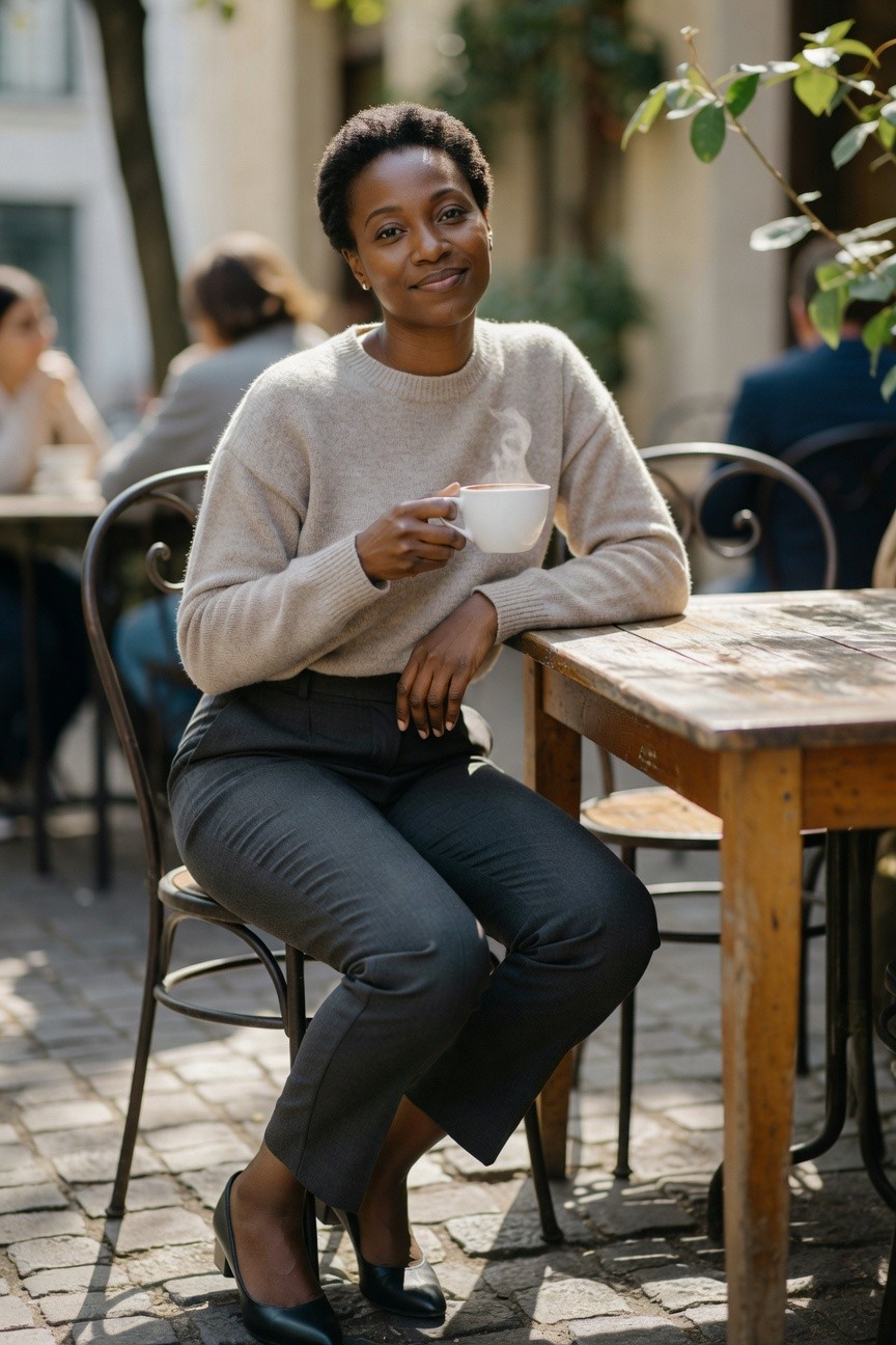 Knit Sweater And Tailored Pants