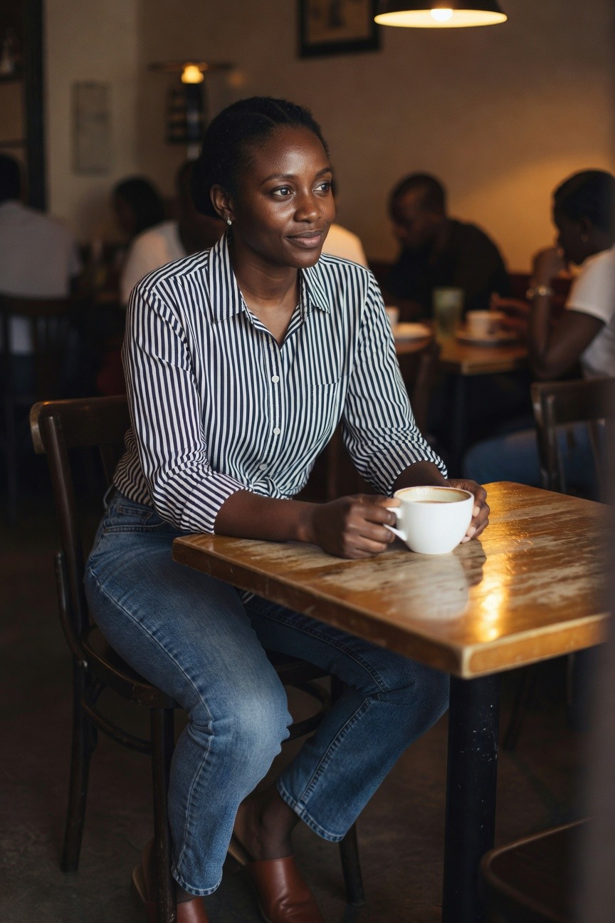 Striped Shirt And Jeans