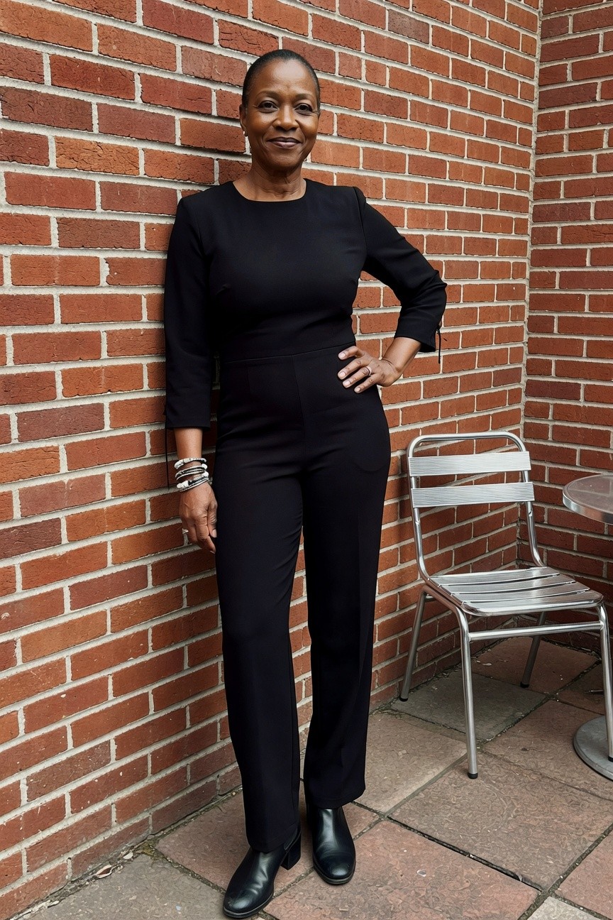 Black Jumpsuit With Ankle Boots
