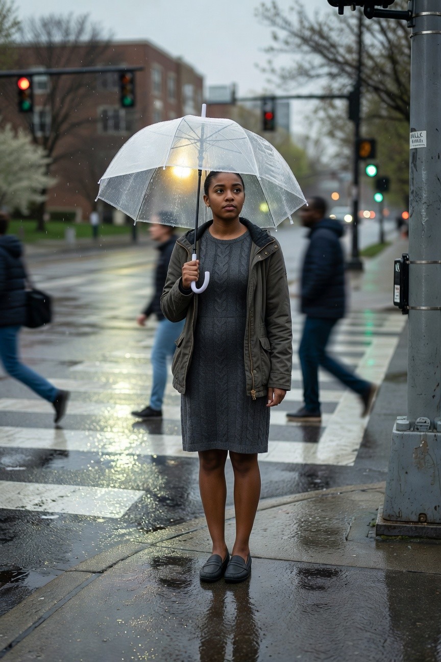 Knit Dress And Utility Jacket
