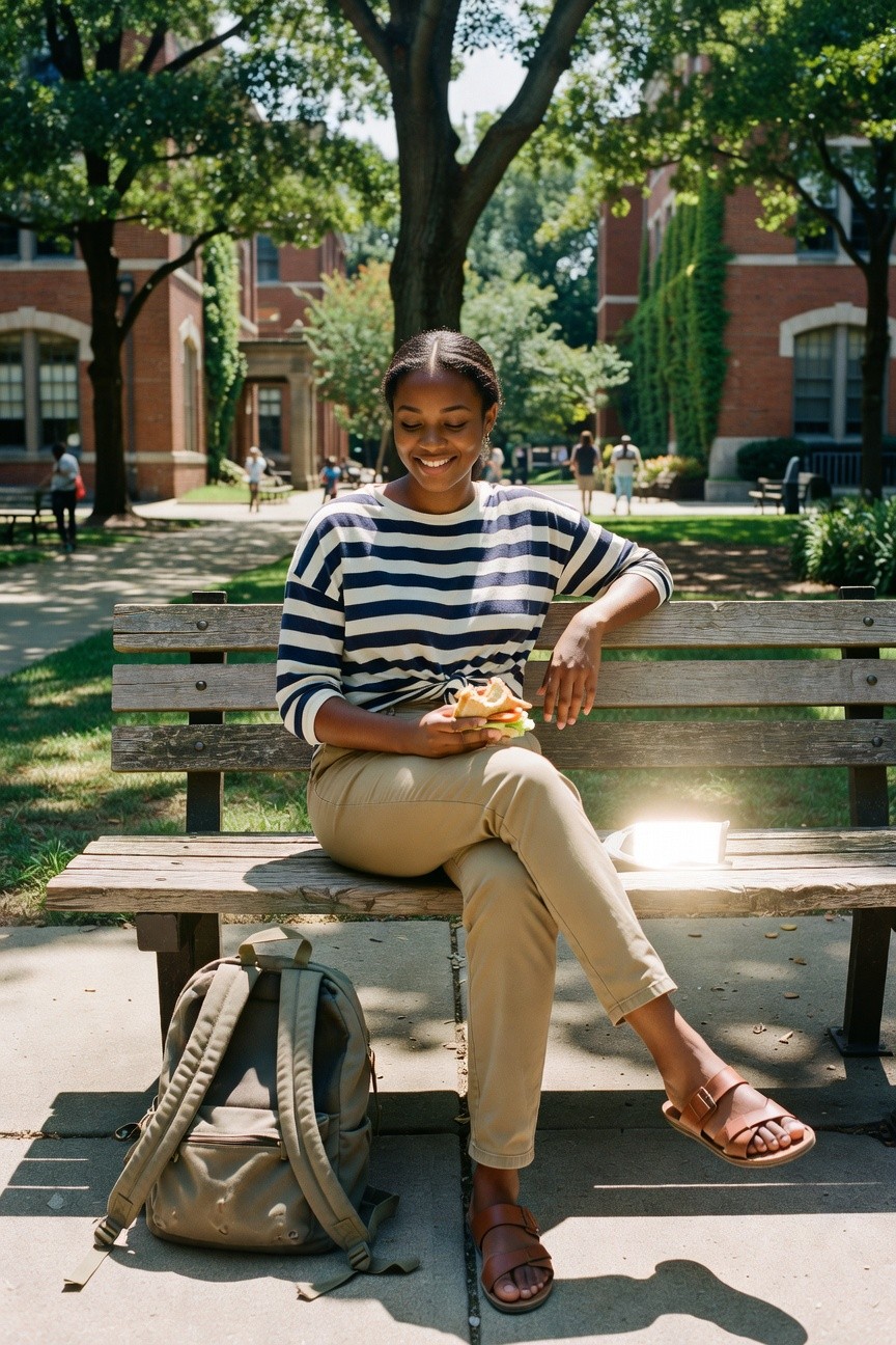 Striped Top With Khaki Pants