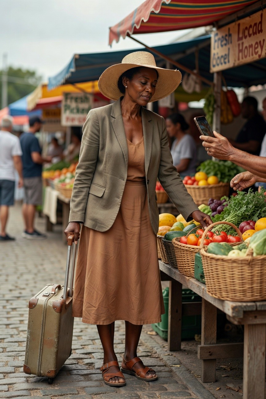 Blazer Layered Over A Midi Dress