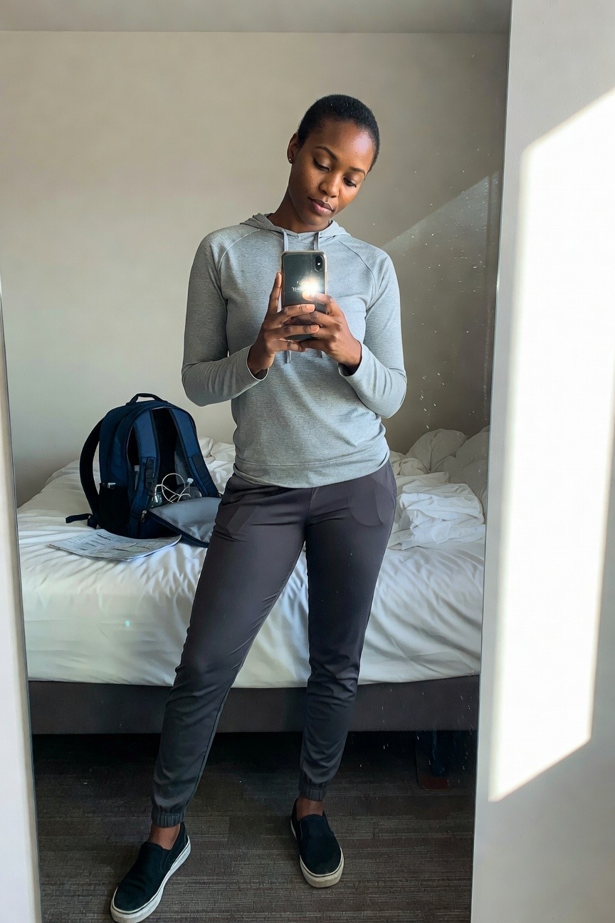 Relaxed Grey Hoodie And Slim Pants