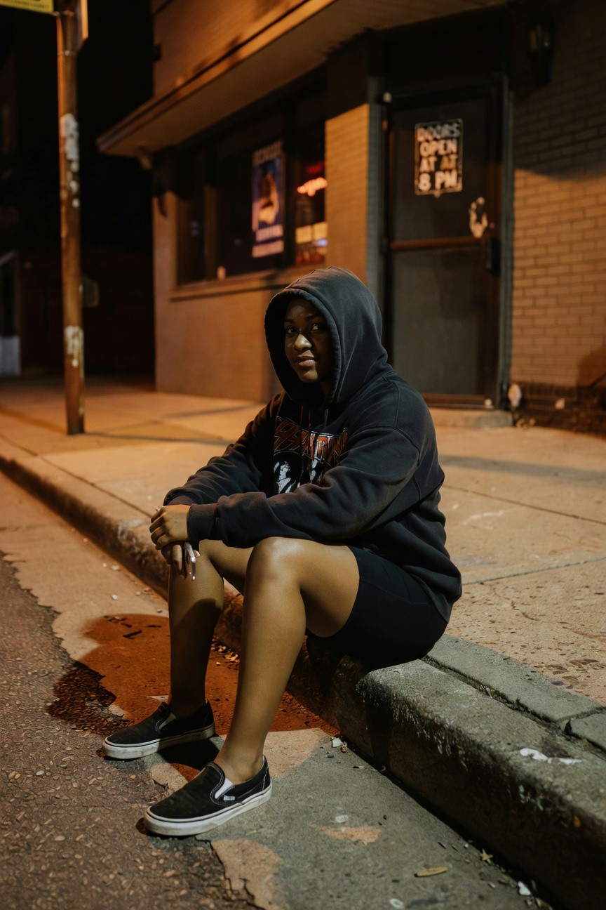 Black Hoodie And Shorts