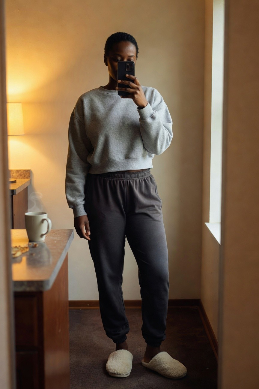 Gray Sweatshirt And Joggers For Relaxed Days