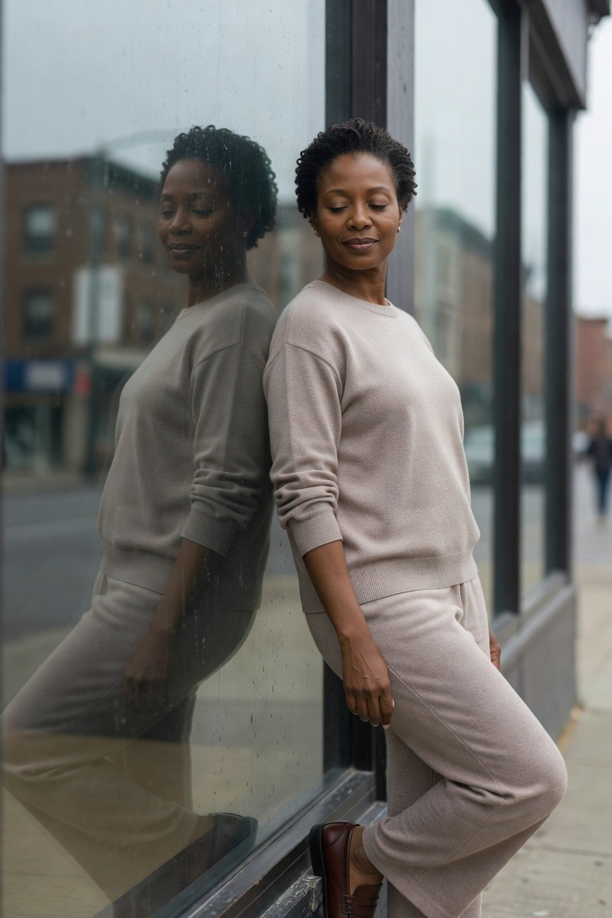 Matching Knit Sweater And Pants