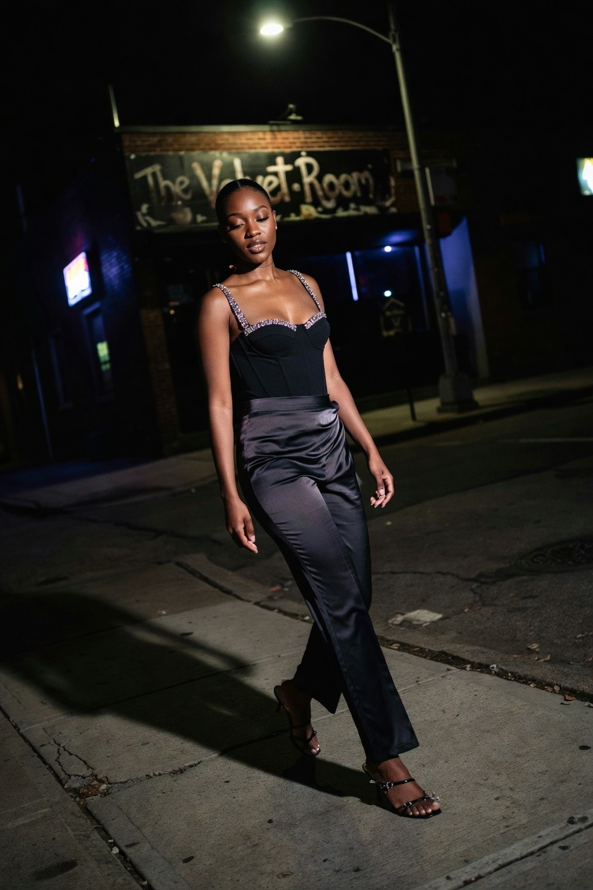 Corset Top And Satin Pants