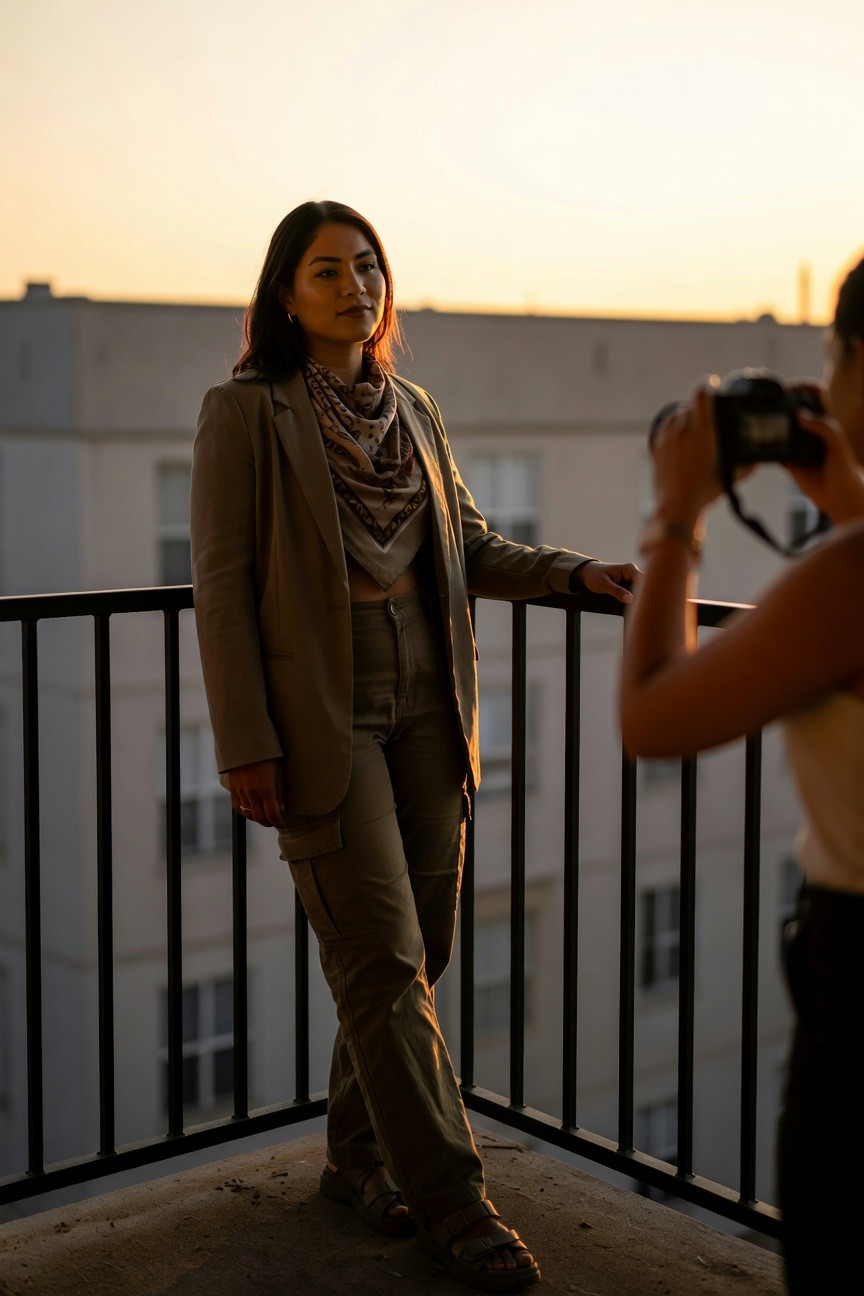 Blazer And Cargo Pants Pairing