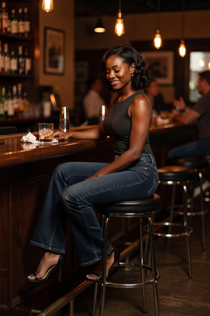 Tank Top With Denim Jeans