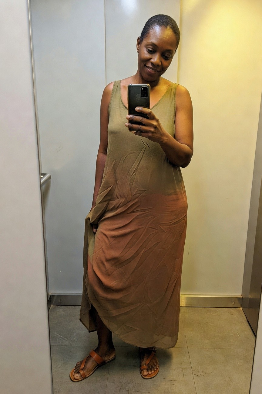 Earthy Gradient Dress And Sandals