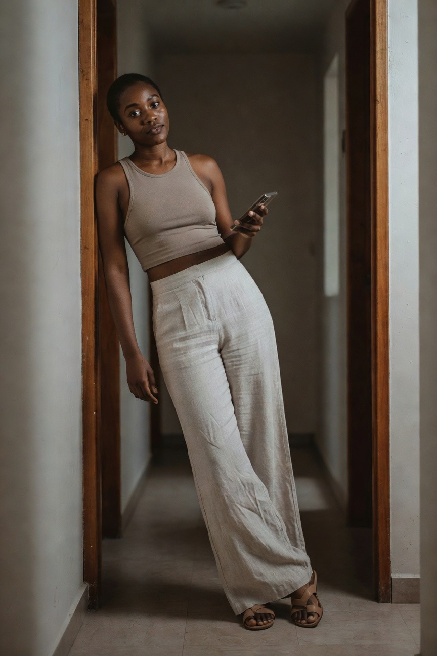 Wide Leg Linen Pants And A Crop Tank