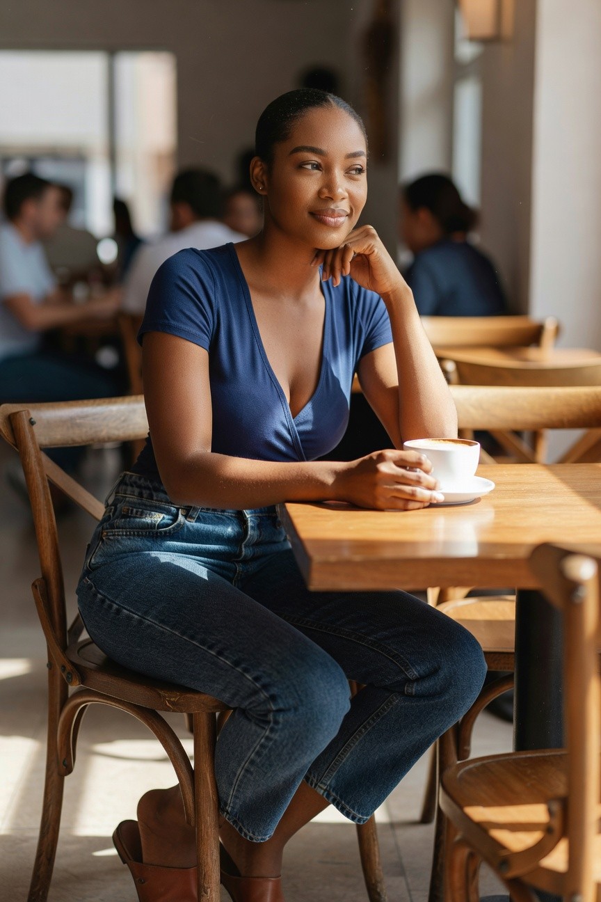Blue Top And Jeans