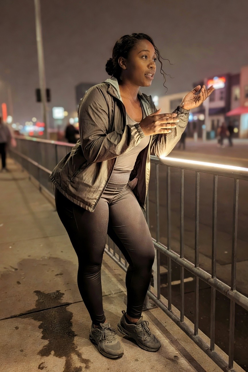 Athletic Jacket Over Leggings For Concert Nights