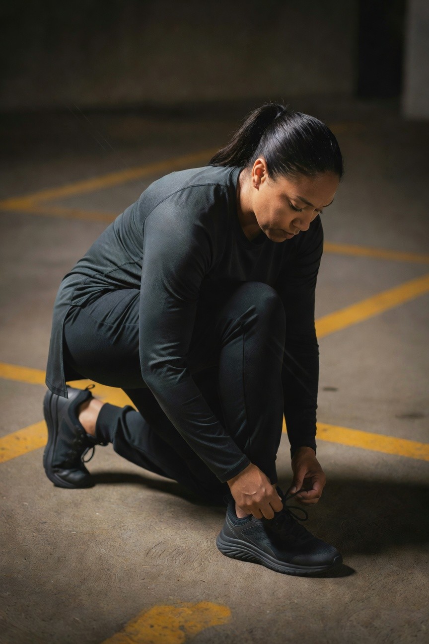 Black Active Set With Sneakers